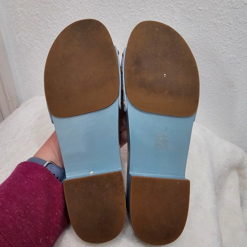 Coach Bleeker Suede Blue Sandals Women's Size 8 - Picture 6 of 7